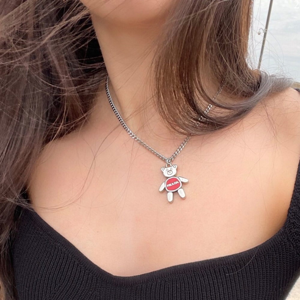 Prada bear necklace